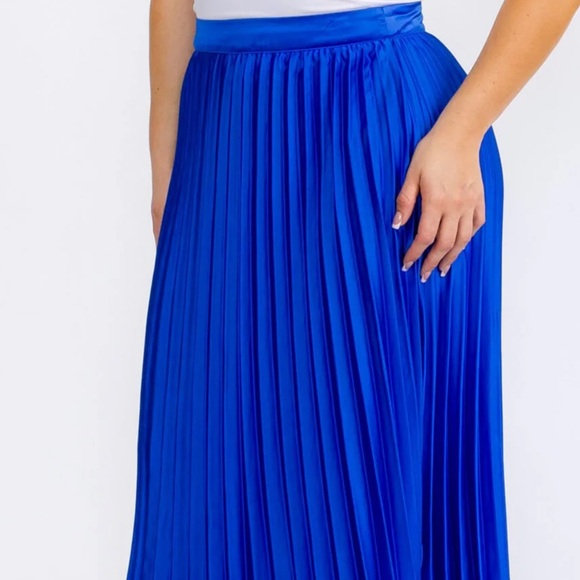 Plus Size Zipped Pleated Maxi Skirt - Picture 2 of 2